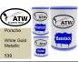 Preview: Porsche, White Gold Metallic, 539: 500ml Lackdose + 500ml Klarlack + 250ml Härter - Set, von ATW Autoteile West.